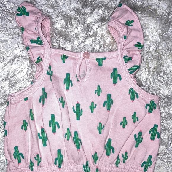 Gymboree 18/24m cactus print pink romper - Picture 3 of 5